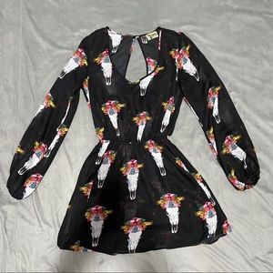 Show Me Your Mumu Black Rainey Bull and Beautiful Dress EUC S